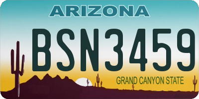 AZ license plate BSN3459