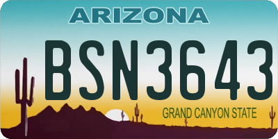 AZ license plate BSN3643