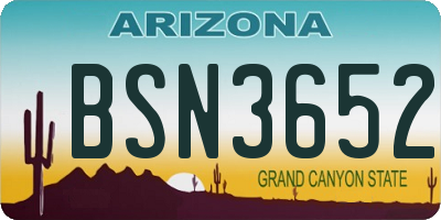 AZ license plate BSN3652
