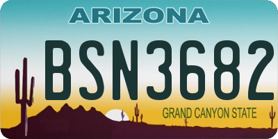 AZ license plate BSN3682