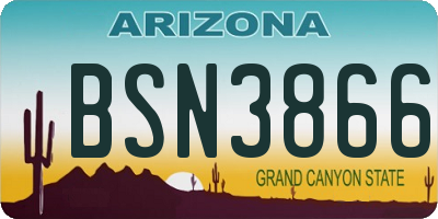 AZ license plate BSN3866