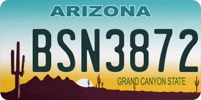 AZ license plate BSN3872