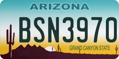 AZ license plate BSN3970