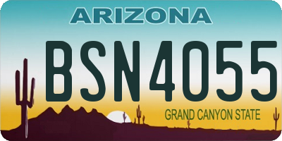 AZ license plate BSN4055