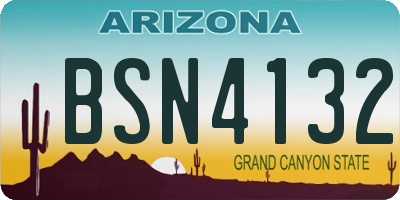 AZ license plate BSN4132