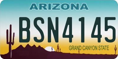 AZ license plate BSN4145