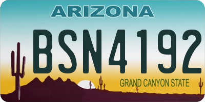 AZ license plate BSN4192