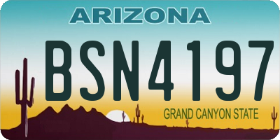 AZ license plate BSN4197