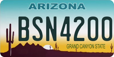 AZ license plate BSN4200