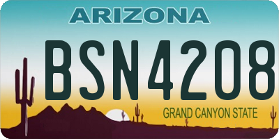 AZ license plate BSN4208