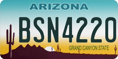 AZ license plate BSN4220
