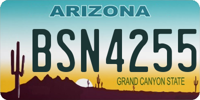 AZ license plate BSN4255