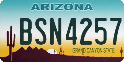 AZ license plate BSN4257
