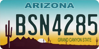 AZ license plate BSN4285