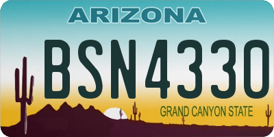 AZ license plate BSN4330
