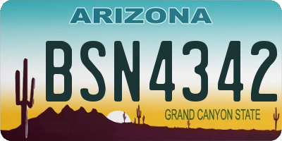 AZ license plate BSN4342