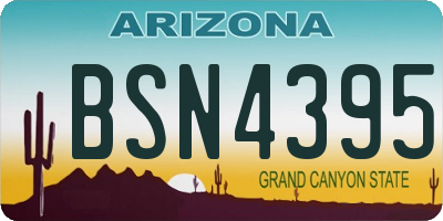 AZ license plate BSN4395