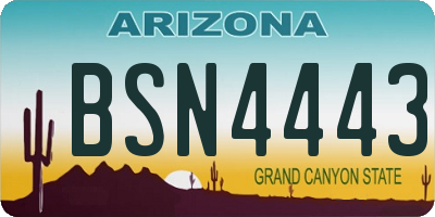 AZ license plate BSN4443