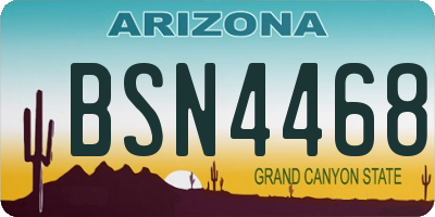 AZ license plate BSN4468
