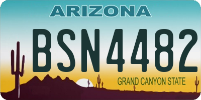 AZ license plate BSN4482