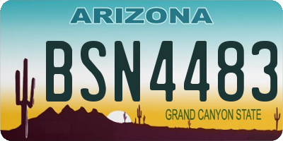 AZ license plate BSN4483