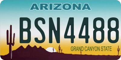 AZ license plate BSN4488