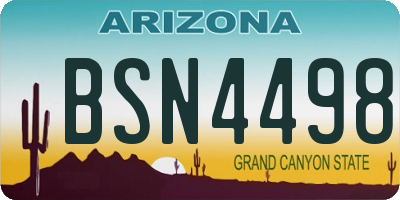 AZ license plate BSN4498
