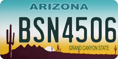 AZ license plate BSN4506