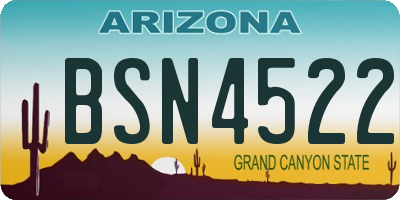 AZ license plate BSN4522