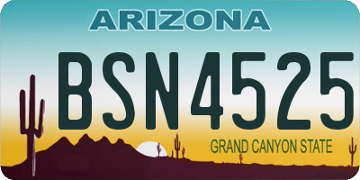 AZ license plate BSN4525