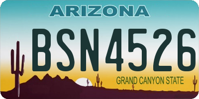 AZ license plate BSN4526