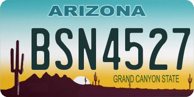 AZ license plate BSN4527