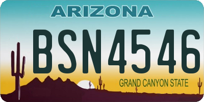 AZ license plate BSN4546
