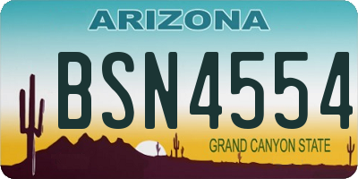 AZ license plate BSN4554