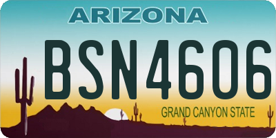 AZ license plate BSN4606