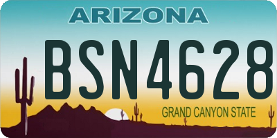 AZ license plate BSN4628