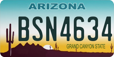 AZ license plate BSN4634