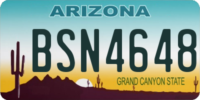 AZ license plate BSN4648
