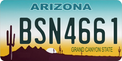 AZ license plate BSN4661