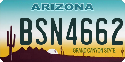 AZ license plate BSN4662