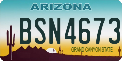 AZ license plate BSN4673
