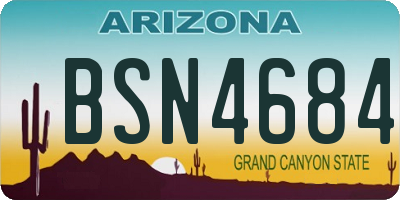 AZ license plate BSN4684