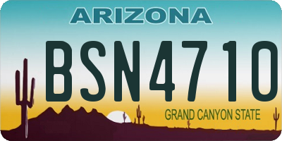 AZ license plate BSN4710