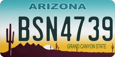 AZ license plate BSN4739