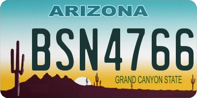 AZ license plate BSN4766
