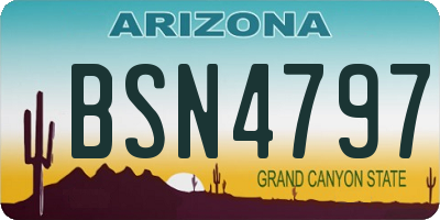 AZ license plate BSN4797