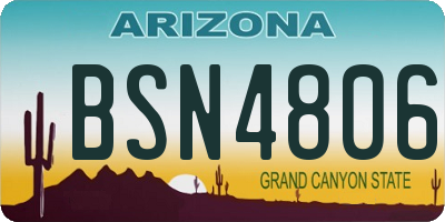 AZ license plate BSN4806