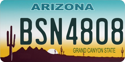 AZ license plate BSN4808