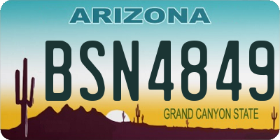 AZ license plate BSN4849