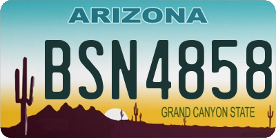 AZ license plate BSN4858